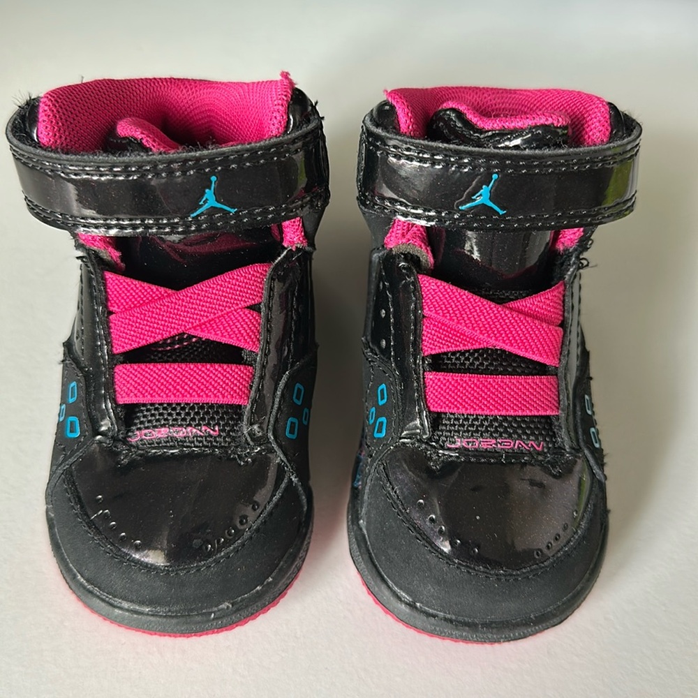Nike Jordan Flight 2012 Black Pink Sneakers High Top Size 3C